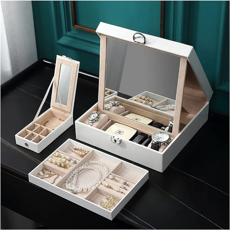 LuxuryOne™ | Set Joyero de Lujo con llave espejo deslizable+ Joyero de Viaje