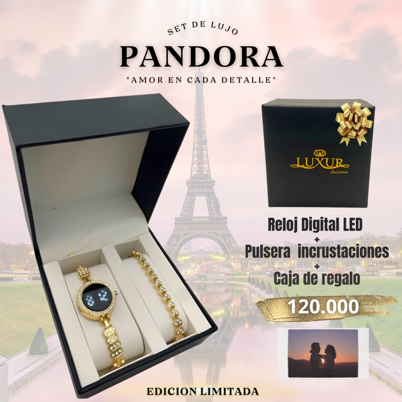 PANDORA™ -Set de Lujo Reloj+ Pulsera + Caja Regalo