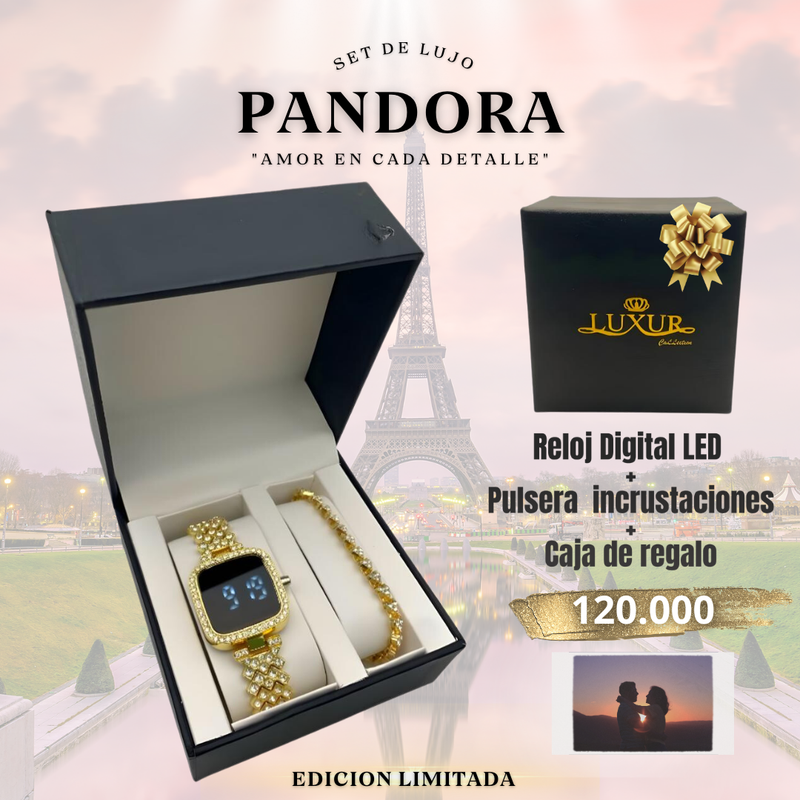 PANDORA™ -Set de Lujo Reloj+ Pulsera + Caja Regalo