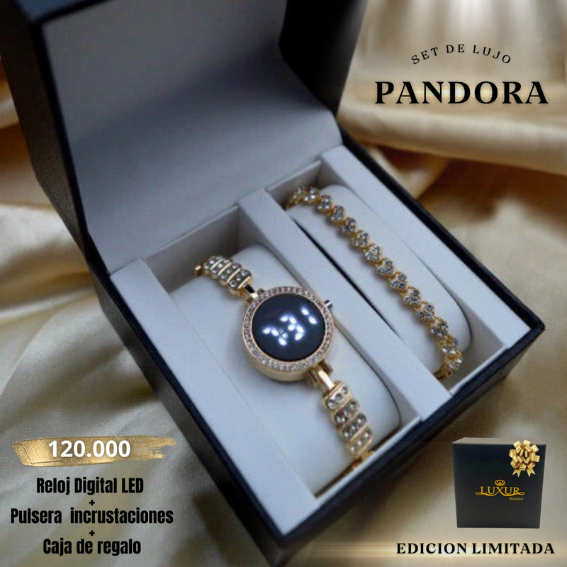 PANDORA™ -Set de Lujo Reloj+ Pulsera + Caja Regalo